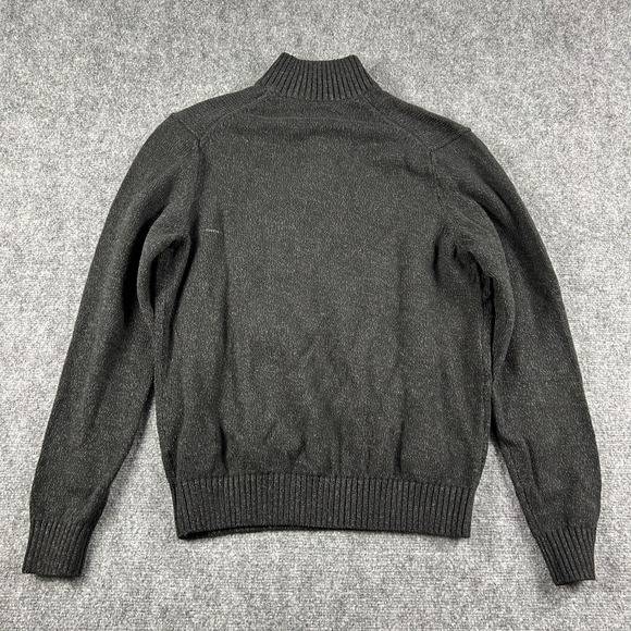 IZOD Sweater Mens Medium Black Mock Neck Button Pullover Long Sleeve Knit Casual - Picture 5 of 8